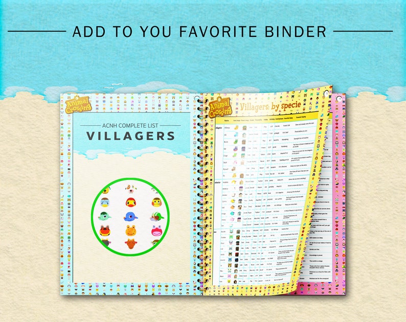Acnh Villager Complete List, Animal Crossing Guide, Printable Pdf Etsy