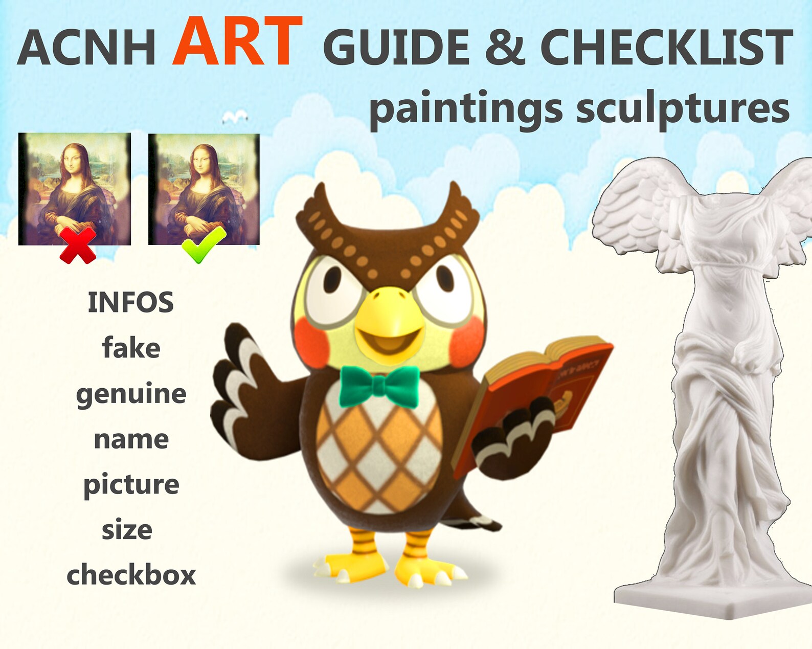 Animal Crossing Art guide identify fake and genuine art | Etsy