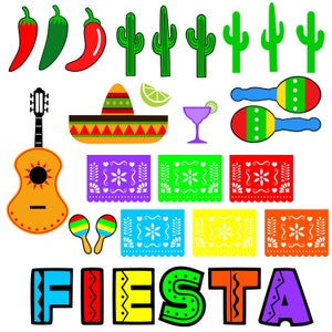 Decoraciones de fiesta SVG, ideales para un baby shower o una fiesta del Cinco de Mayo, archivo en capas para descarga digital perfecto para máquinas de corte de papel