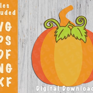Linda calabaza SVG perfecta para acción de gracias o halloween, corta una o tu propio huerto de calabazas, imágenes prediseñadas de calabaza, descarga digital fácil de usar