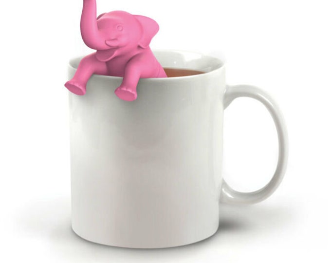 Silicone Pink Elephant Tea Infuser,  tea strainer, silicone infuser, mesh ball, loose leaf tea, tea lovers gift, tea accessories, tea gift