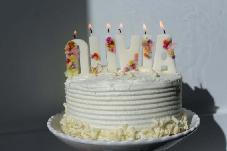 Birthday Candle Personalized Birthday Candles Cake Toppers Etsy