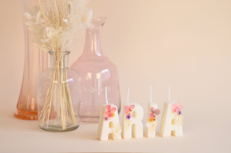 Personalized Birthday Candles Cake Toppers Letter Candles Etsy