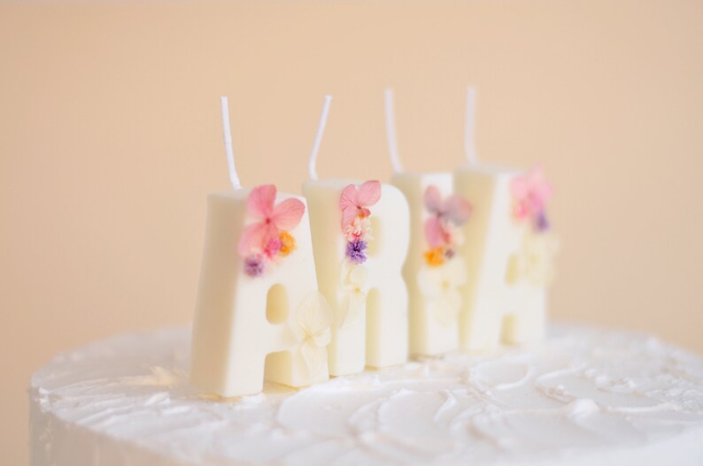 Personalized Birthday Candles Cake Toppers Letter Candles Etsy