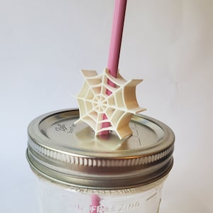 Spider Web Straw Topper Straw Buddy -- Multiple Colors