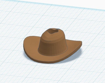 Cowboy Hat Straw Topper STL File For 3D Printing