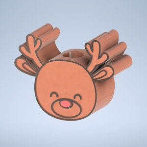 Reindeer Straw Topper STL File For 3D Printing