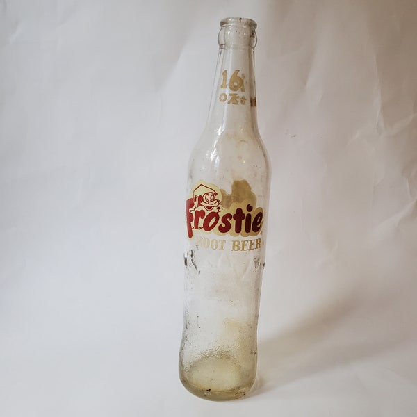 Vintage 1964 Frostie Root Beer 16 FL. Oz.- Empty Bottle - Camden 4, N.J.