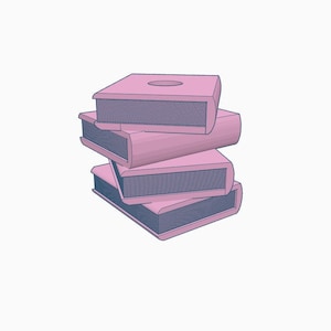 Book Stack Straw Topper STL File For 3D Printing