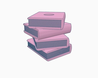 Book Stack Straw Topper STL File For 3D Printing
