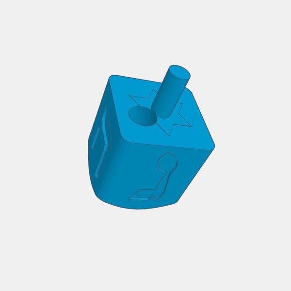 Dreidel Straw Topper STL File For 3D Printing