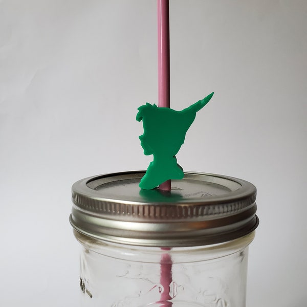 Peter Pan Head Straw Topper Straw Buddy -- Multiple Colors