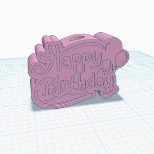 Happy Birthday Straw Topper STL File For 3D Printing