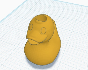 Rubber Duck Straw Topper STL File For 3D Printing