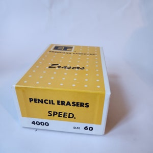 Vintage Eberhard Faber Inc. SPEED Erasers- 4000- Size 60 - FULL BOX - New