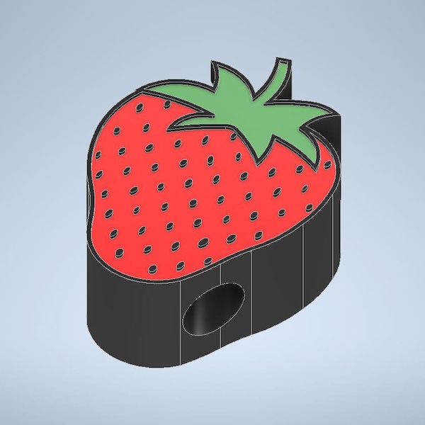Strawberry Straw Topper STL File For 3D Printing