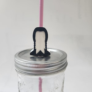Wednesday Addams Dual-Color Straw Topper Straw Buddy