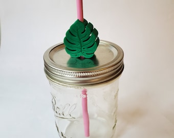 Monstera Leaf Straw Topper Straw Buddy -- Multiple Colors