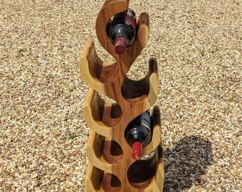 Wine Rack 8 Bottle Wine Holder Solid Wood Free Standing