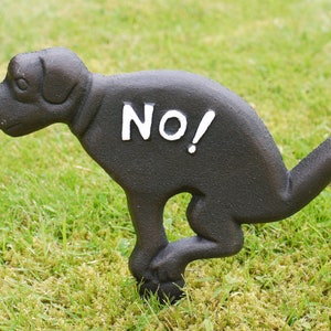 No Fouling Dog Sign Vintage Cast Iron Metal Spike Garden Sign Plaque