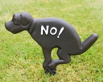 No Fouling Dog Sign Vintage Cast Iron Metal Spike Garden Sign Plaque