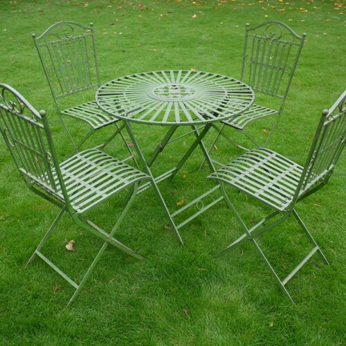 Patio Set Antique Green Garden Table and Chairs Etsy UK