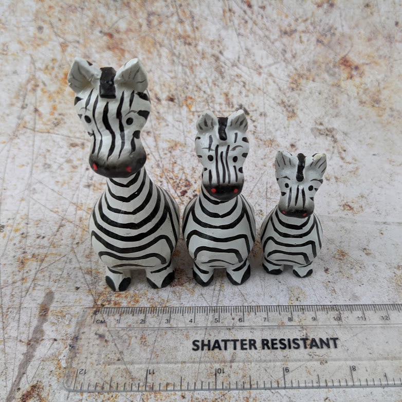 Wooden Zebra Ornament Set of 3 Etsy