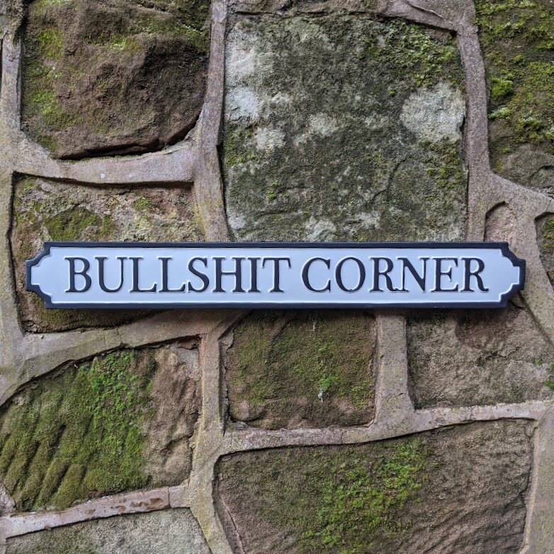 Artisan Plaque Murale « Bullshit Corner » Noire Avec Lettres