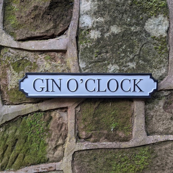Gin O'Clock Metal Street Sign Wall Decor Indoor or Outdoor