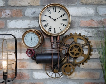Industrial style Cog Clock wall mounted