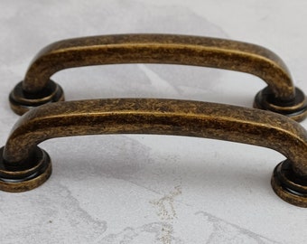 Pair Antique Bronze Handles Pulls 115mm