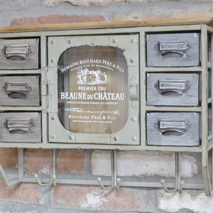 wall cabinet shabby chic with coat hooks