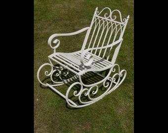 Garden Rocking Chair Antique Cream Shabby Chic