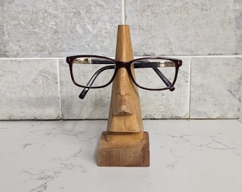 Nose Reading Glasses Holder Wooden Carved Spectacle Stand