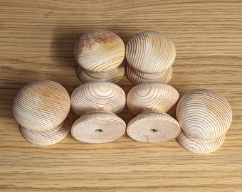 Pine Knobs Set of 6 Unfinished 44mm Diameter
