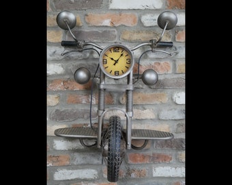 Motorcycle clock vintage look wall mounted