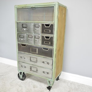 Retro Vintage Cabinet Storage Drawers