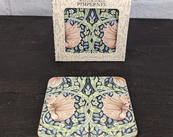 Coasters Set of 4, William Morris Pimpernel Design