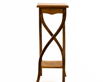 Plant Stand Twist teak plant stand solid wood 75cm high