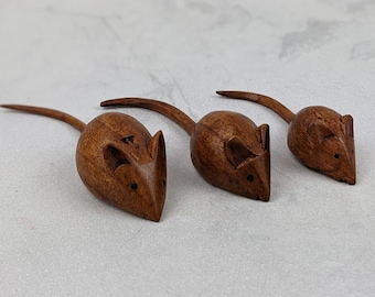 Wooden Mice Set of 3 Perfect for Cheeseboard