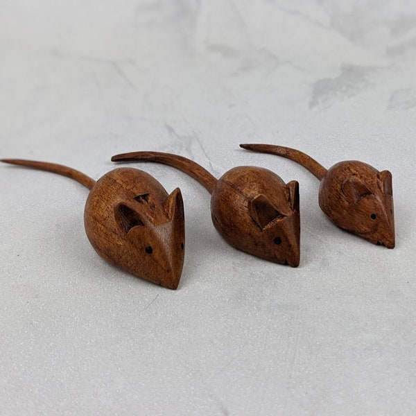 Wooden Mice Set of 3 Perfect for Cheeseboard