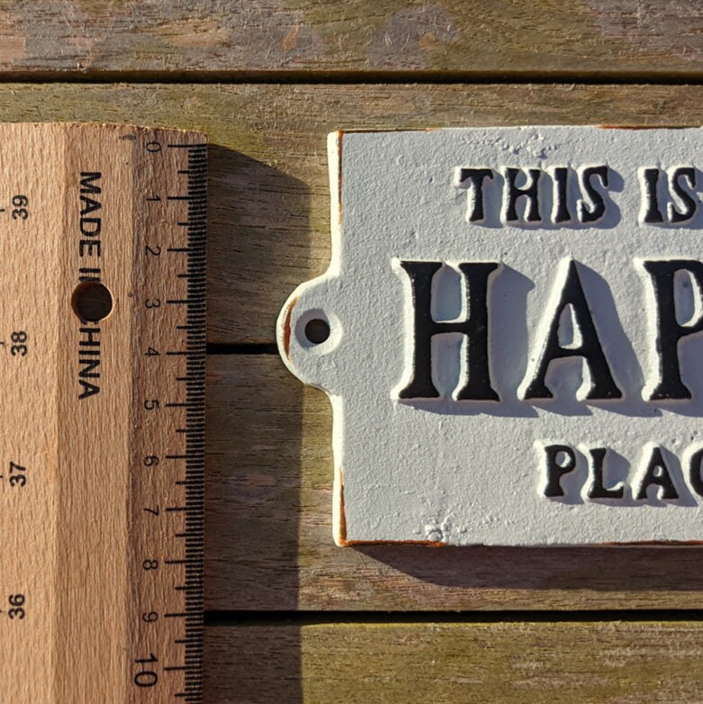 Cast Iron Sign This is Our Happy Place Door Sign Wall Etsy