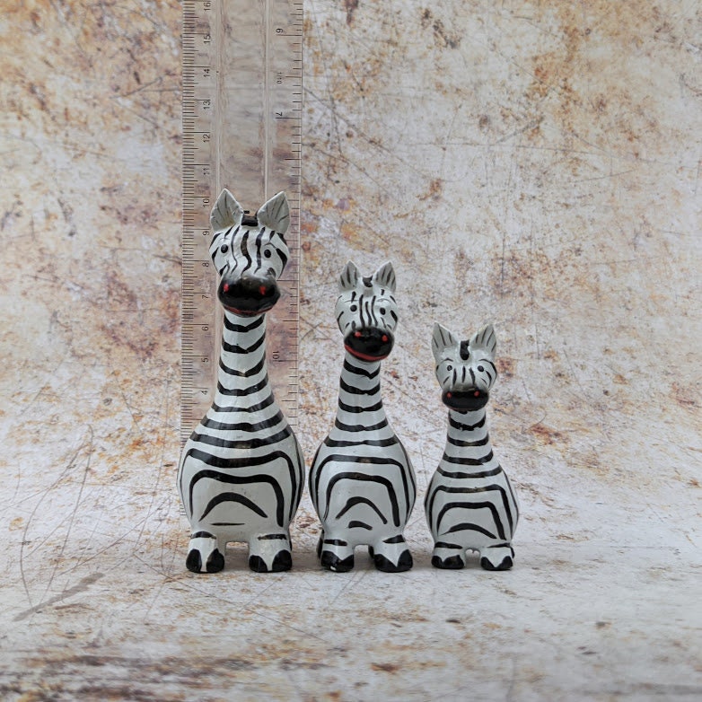 Wooden Zebra Ornament Set of 3 Etsy UK