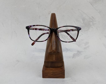 Nose Reading Glasses Holder Wooden Carved Spectacle Stand