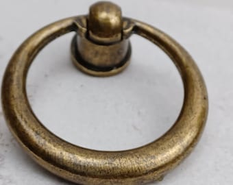 Ring Pull Antique Bronze Set 4 Handles Knobs 42mm with screws
