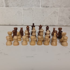 Chess Pieces 3 inch hand Carved Wood Chess set