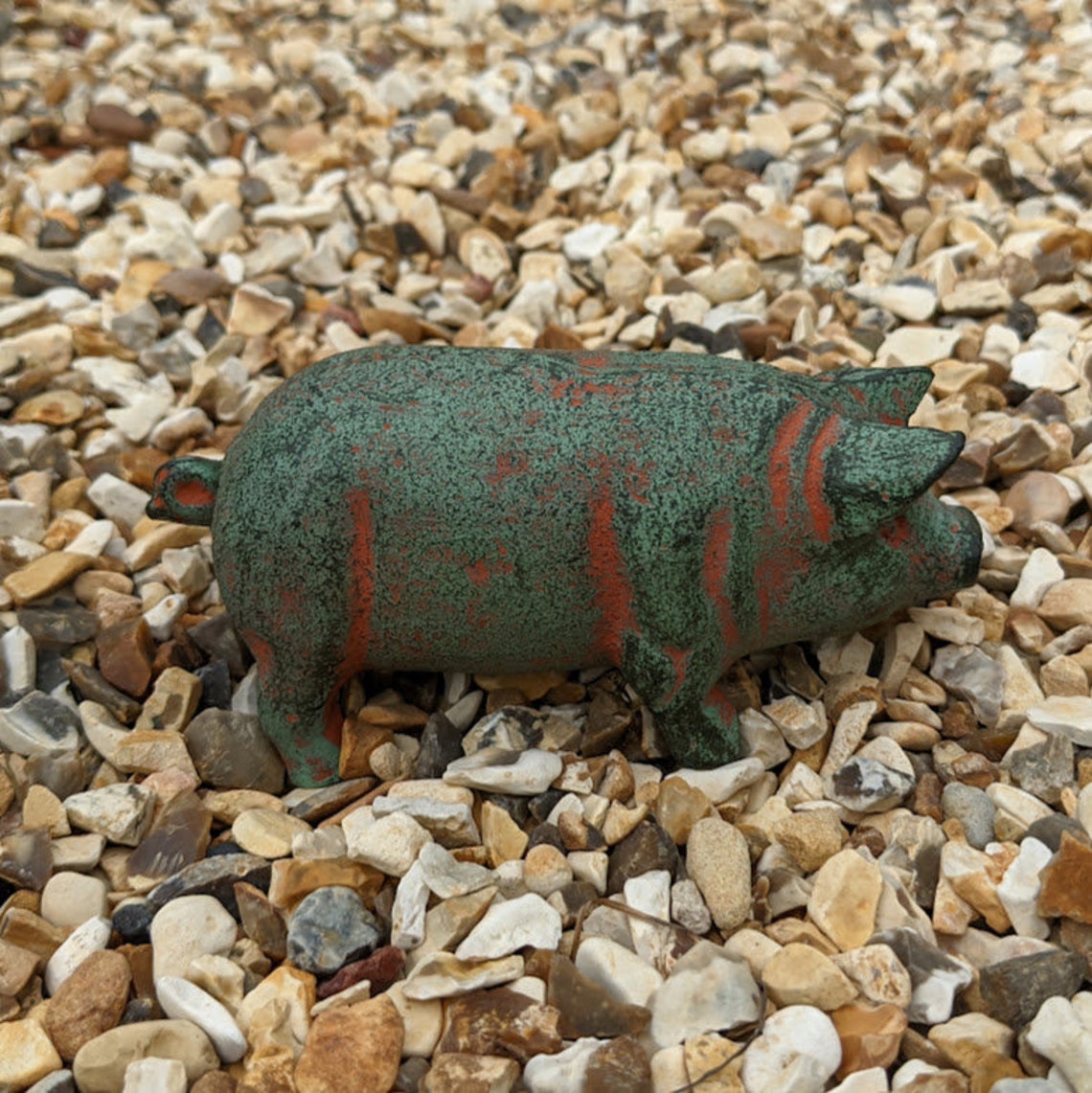 Pig Ornament Cast Iron Freestanding Indoor or Outdoor Aged Etsy