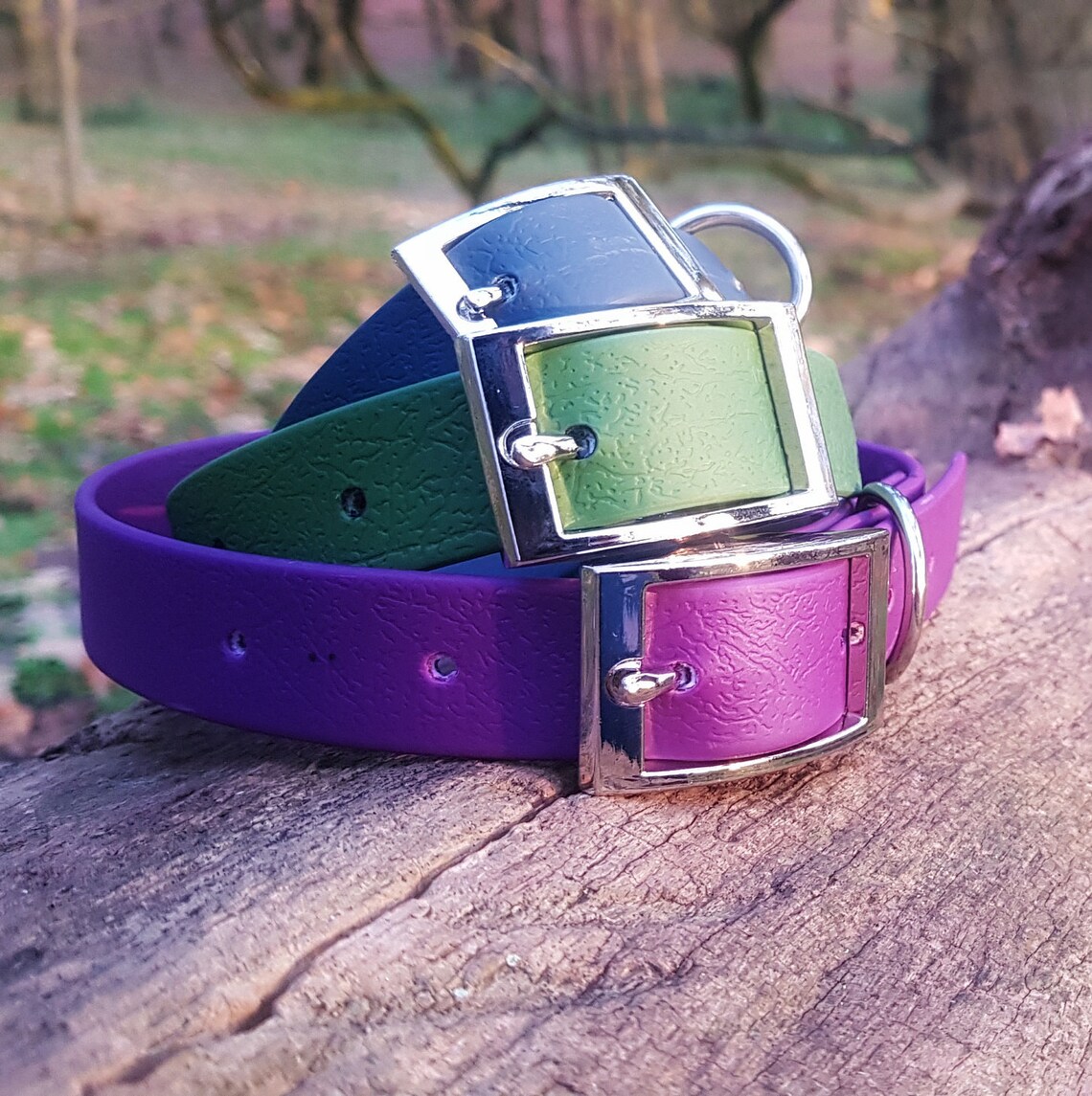 Biothane dog collar 20mm wide Olive green Etsy