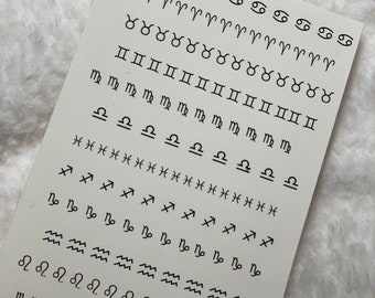 Astrology zodiac  sign waterslide decals