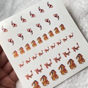 Koi Fish waterslide decals, nail art